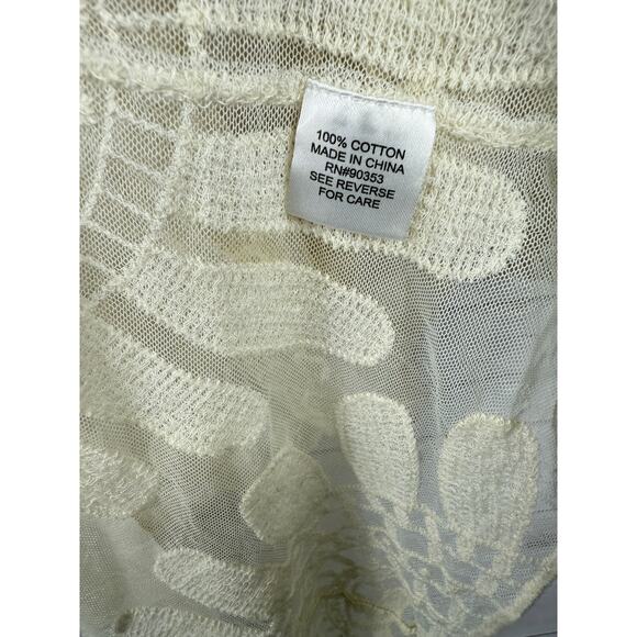 Rebellion Again Ivory Lace Open Duster Cardigan Sweater Womans Size Small‎ - Picture 6 of 8